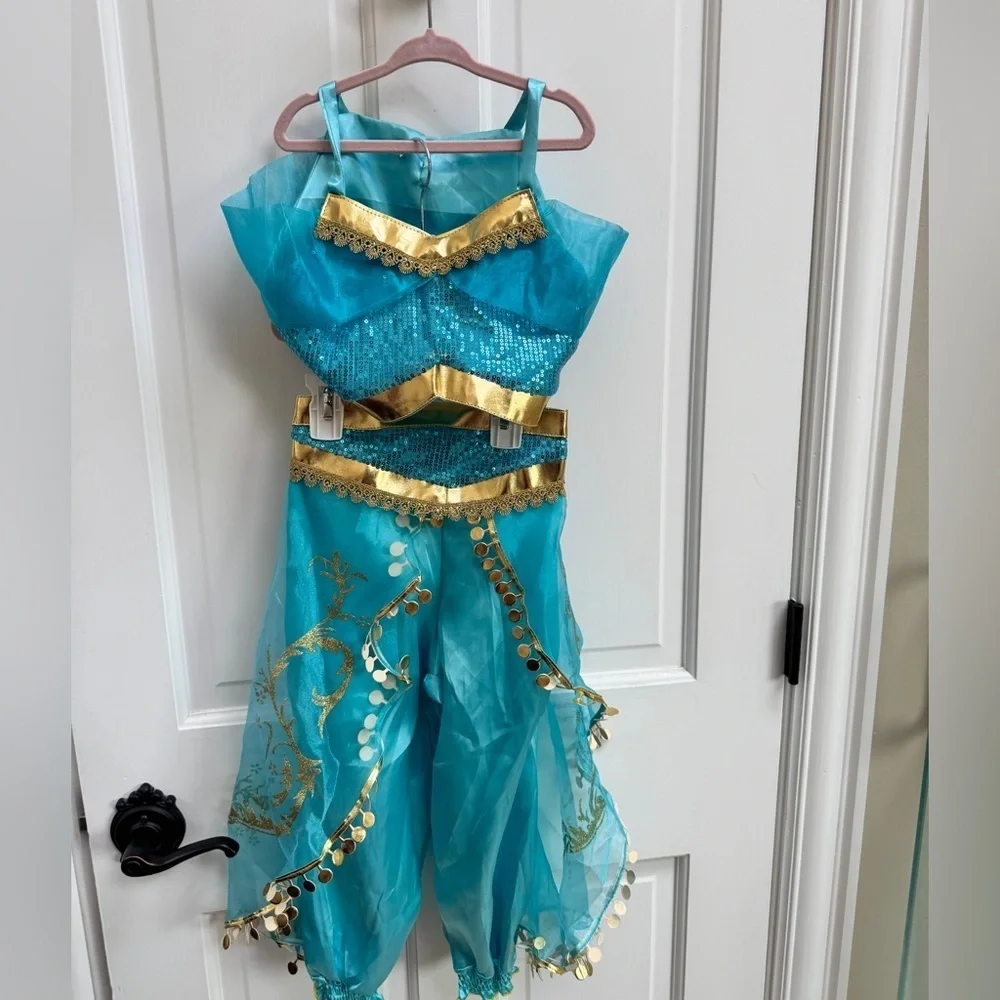 NWOT CUSTOM MADE Girls Size 6 Jasmine Aladdin 2 Piece Costume Pretend Outfit